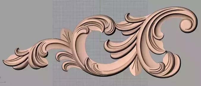 Bed door flower 3D relief STL model for CNC engraving E511
