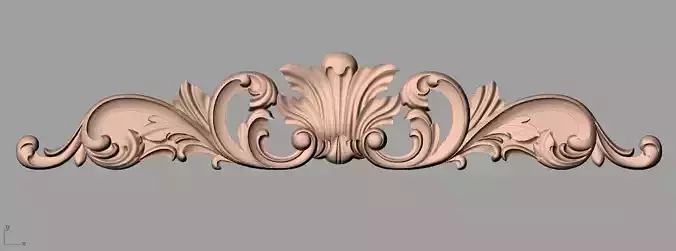 Bed door flower 3D relief STL model for CNC engraving E510