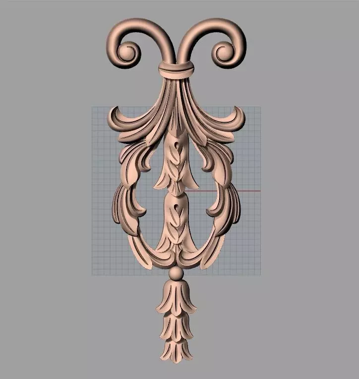 Bed door flower 3D relief STL model for CNC engraving E509 3D model_0