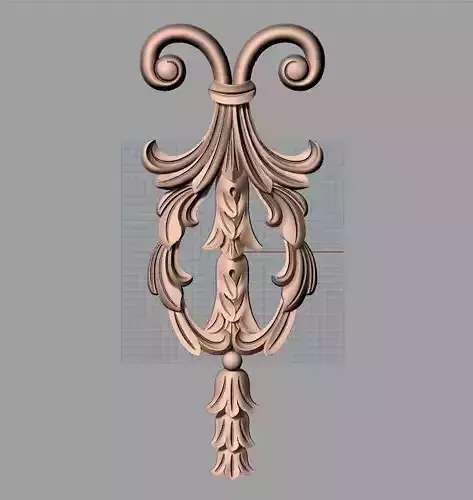 Bed door flower 3D relief STL model for CNC engraving E509