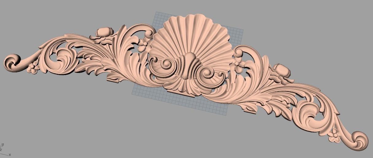 Bed door flower 3D relief STL model for CNC engraving E507 3D model_1