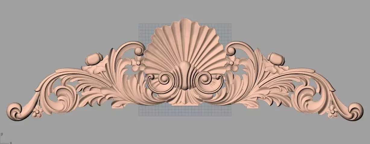 Bed door flower 3D relief STL model for CNC engraving E507 3D model_0