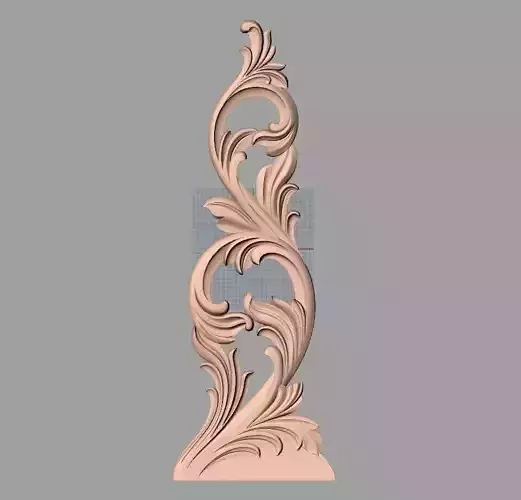 Bed door flower 3D relief STL model for CNC engraving E506