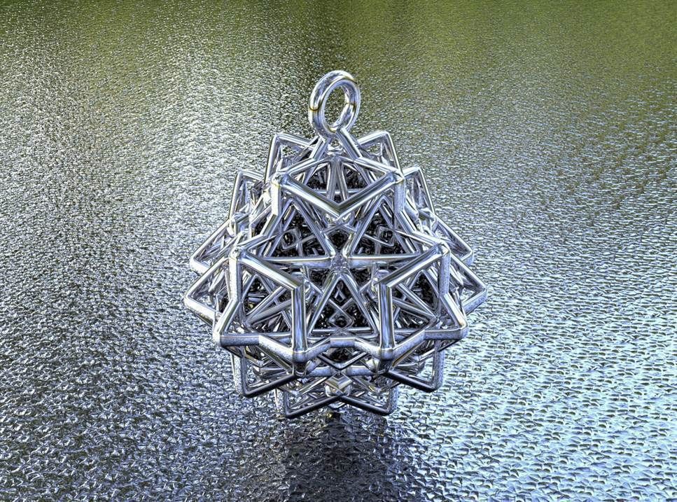 BRO WOVEN OCTAHEDRON PENDANT 3D print model_2