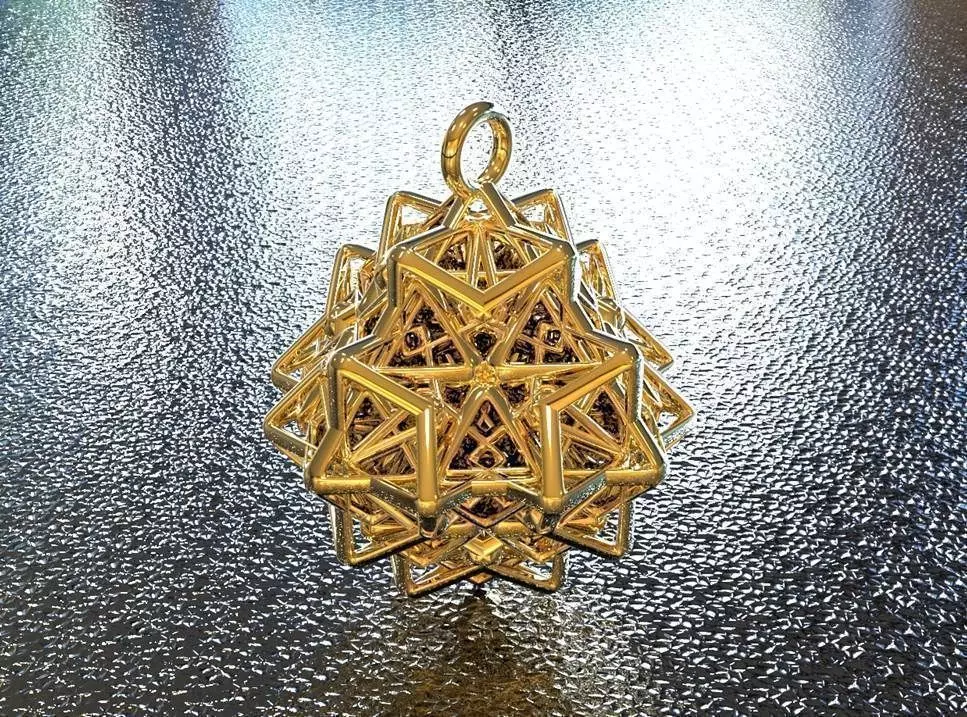 BRO WOVEN OCTAHEDRON PENDANT 3D print model_0