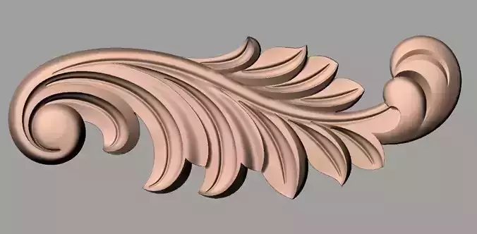 Bed door flower 3D relief STL model for CNC engraving E505