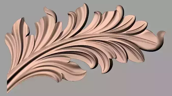 Bed door flower 3D relief STL model for CNC engraving E504