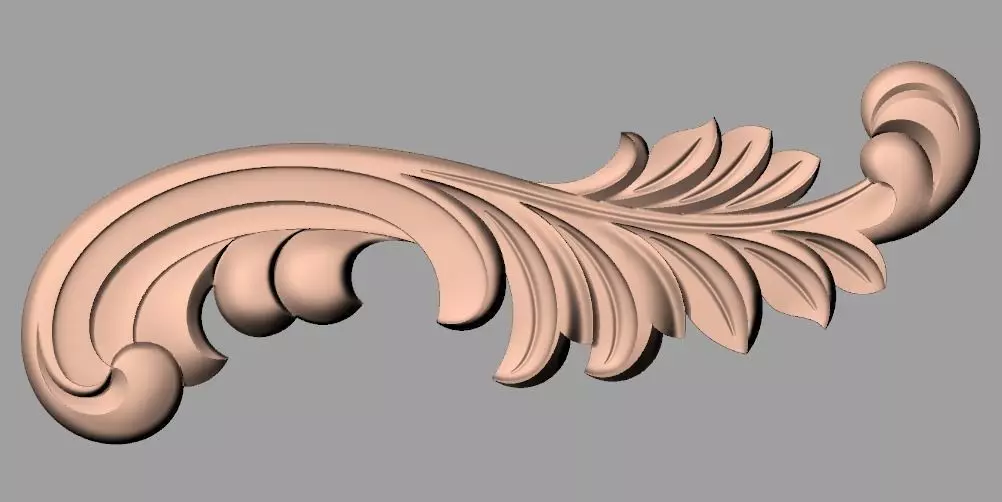 Bed door flower 3D relief STL model for CNC engraving E503 3D model_0
