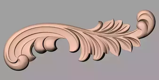 Bed door flower 3D relief STL model for CNC engraving E503