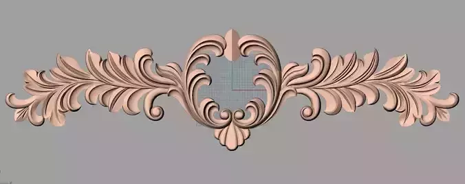 Bed door flower 3D relief STL model for CNC engraving E502