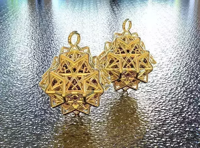 BRO WOVEN OCTAHEDRON EARRING