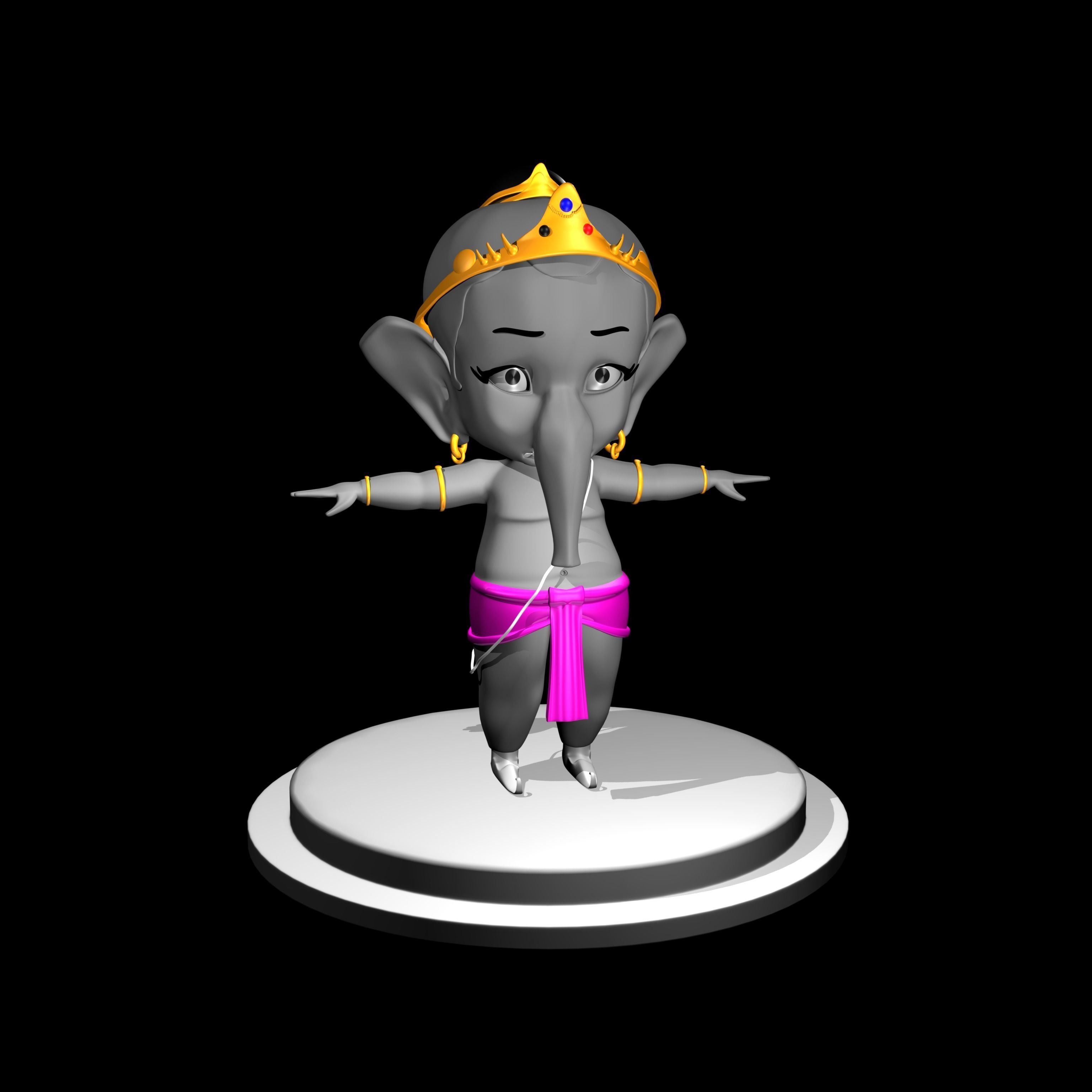 3d bal ganesh 3D model_1