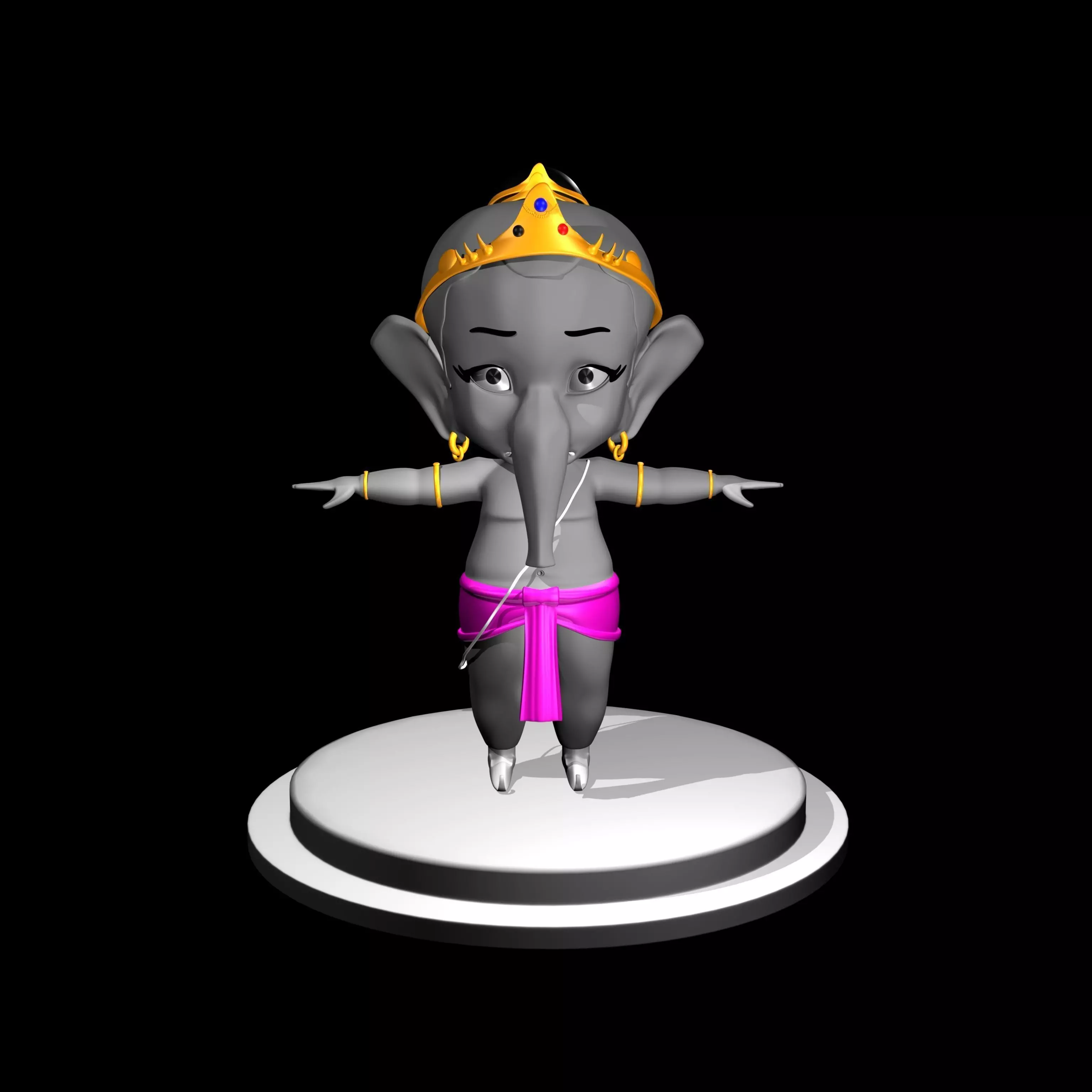 3d bal ganesh 3D model_0