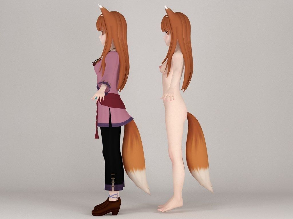 T pose nonrigged model of Horo anime girl 3D model_5