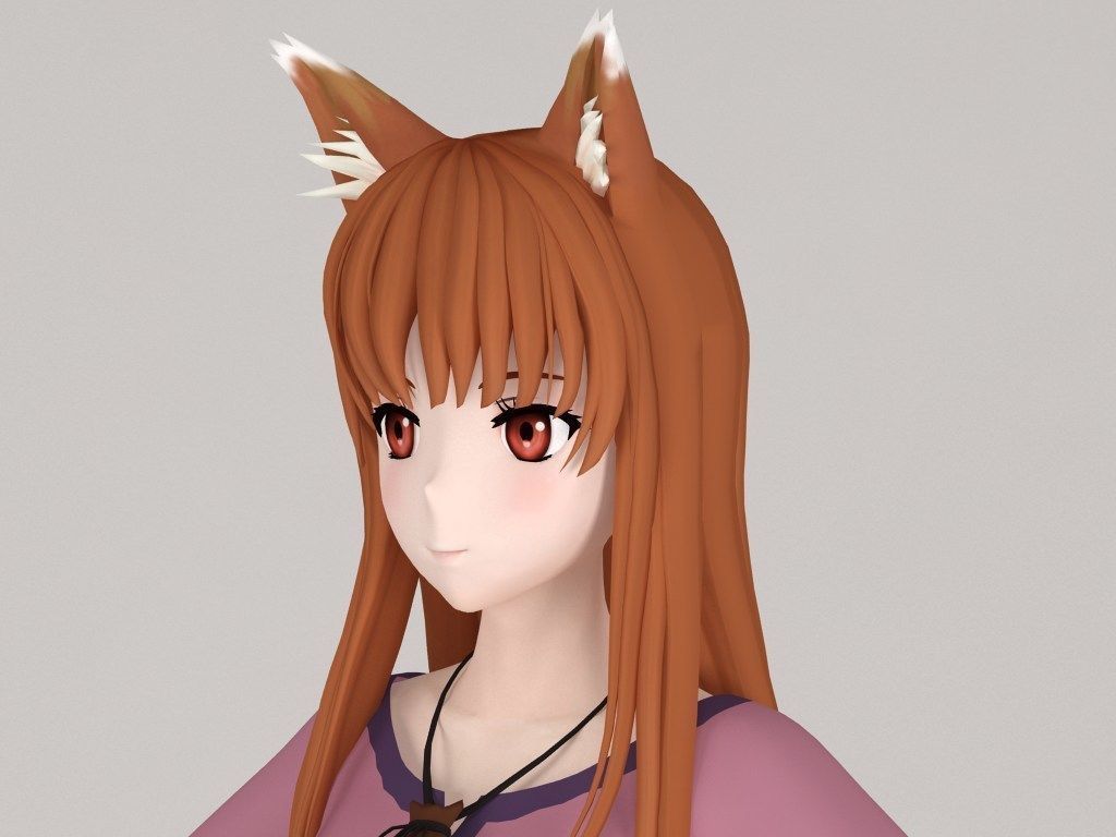 T pose nonrigged model of Horo anime girl 3D model_2