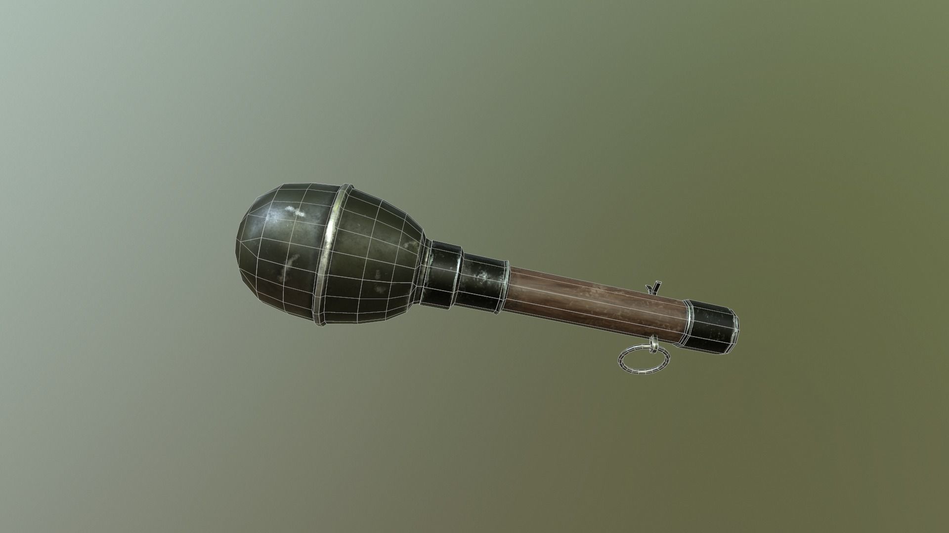 WWII German Grenade Low-poly 3D model_5