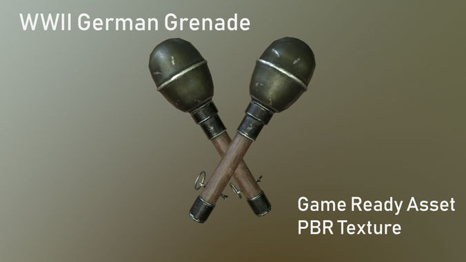 WWII German Grenade Low-poly 3D model