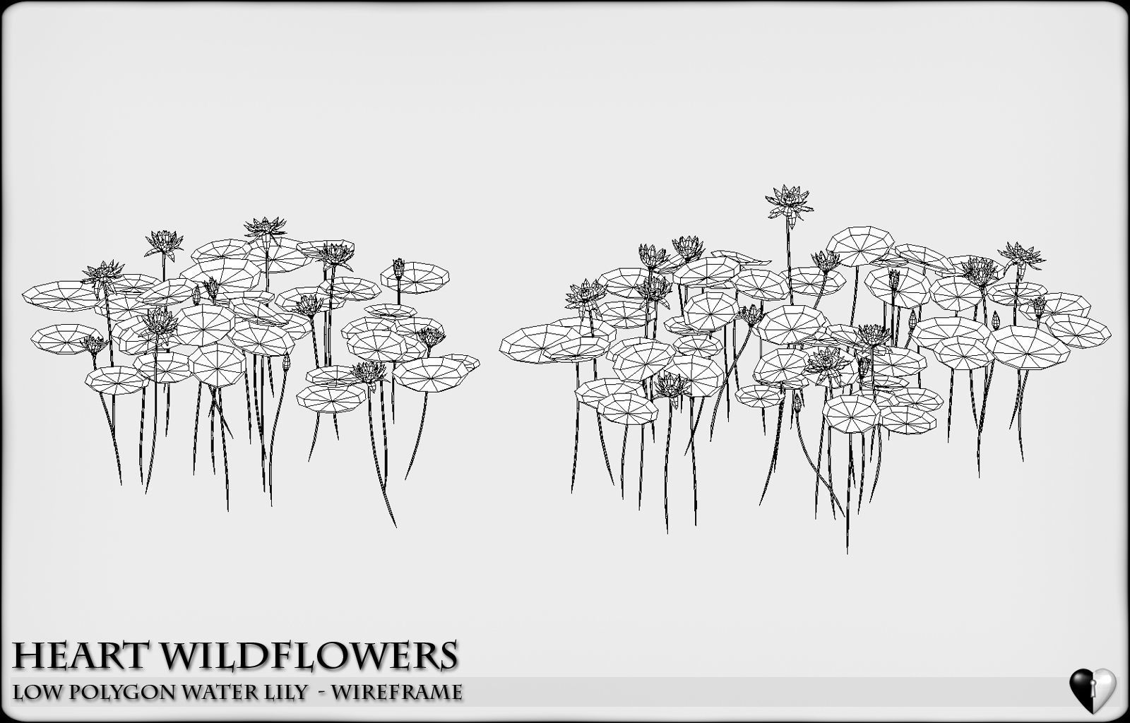 Low Polygon 3D Water lilies for Games and Visualisation Low-poly 3D model_13