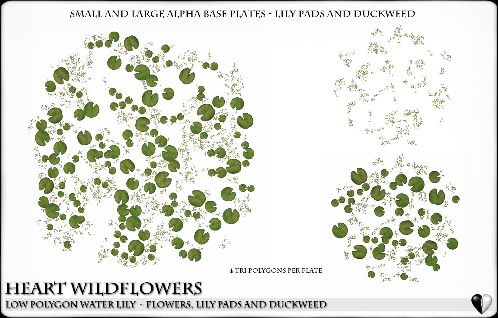 Low Polygon 3D Water lilies for Games and Visualisation Low-poly 3D model_10
