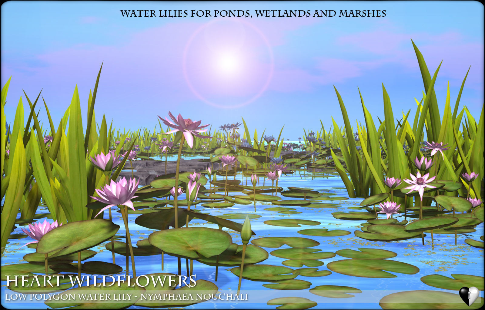 Low Polygon 3D Water lilies for Games and Visualisation Low-poly 3D model_1