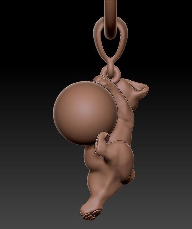 Lion puppy pendant 3D print model_7