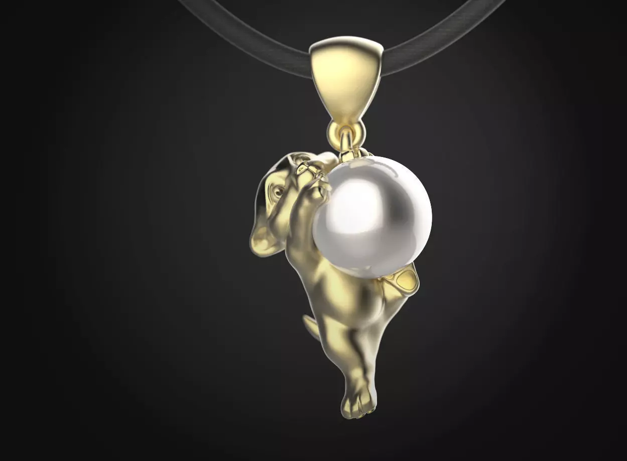 Lion puppy pendant 3D print model_0