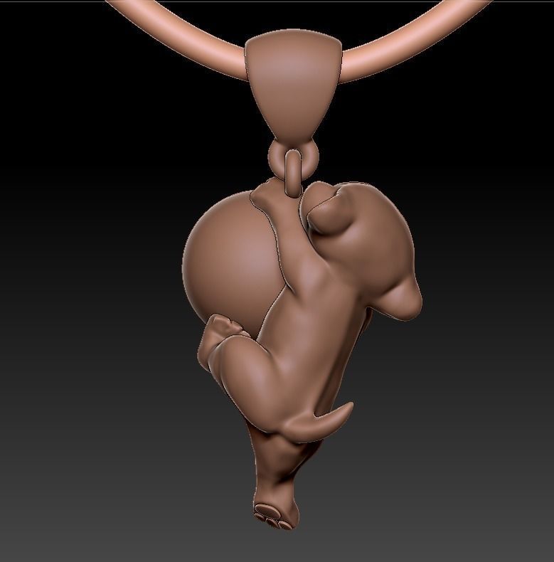 Lion puppy pendant 3D print model_6