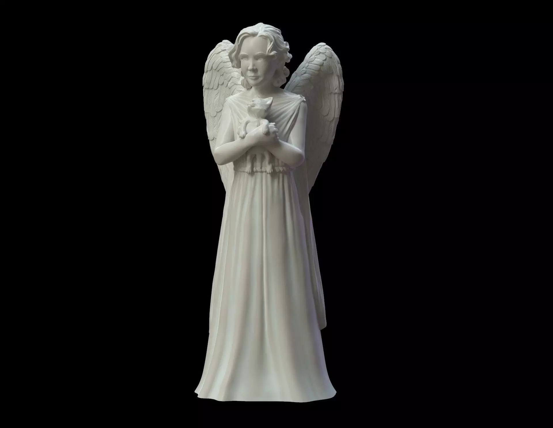 Angel with a kitten 3D print model