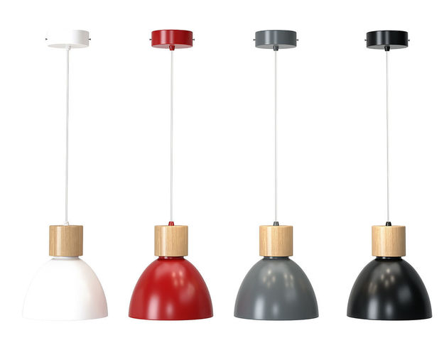 Albany Iron and Wood Bell Pendant 3D model