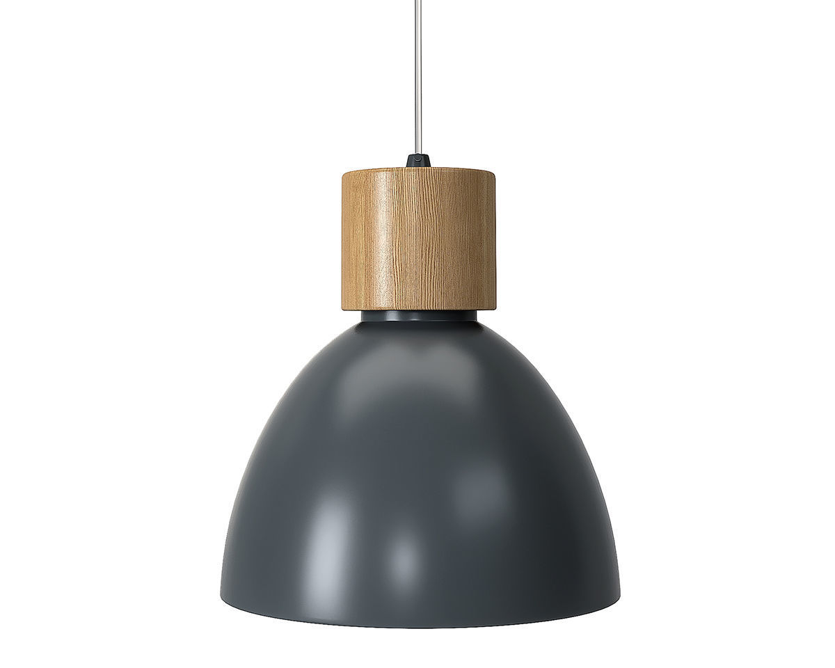 Albany Iron and Wood Bell Pendant 3D model_2