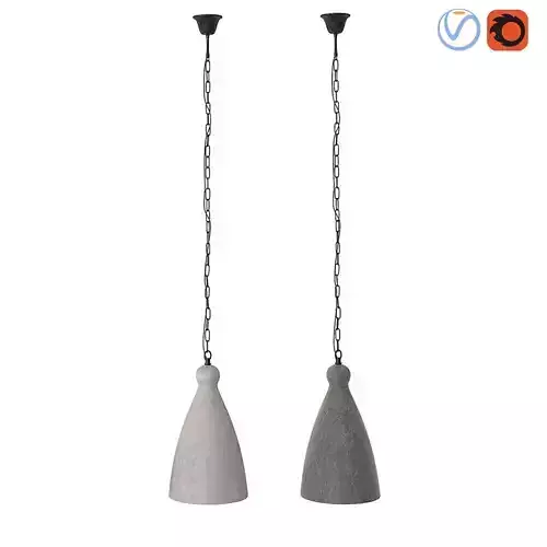 Bangor Cement Pendant Lamp Narrow 3D model