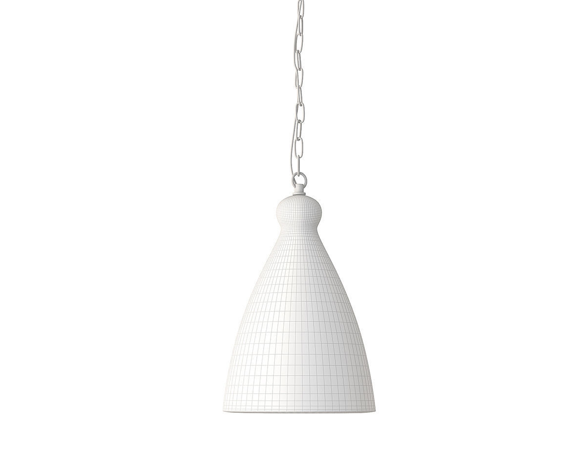 Bangor Cement Pendant Lamp Narrow 3D model_3