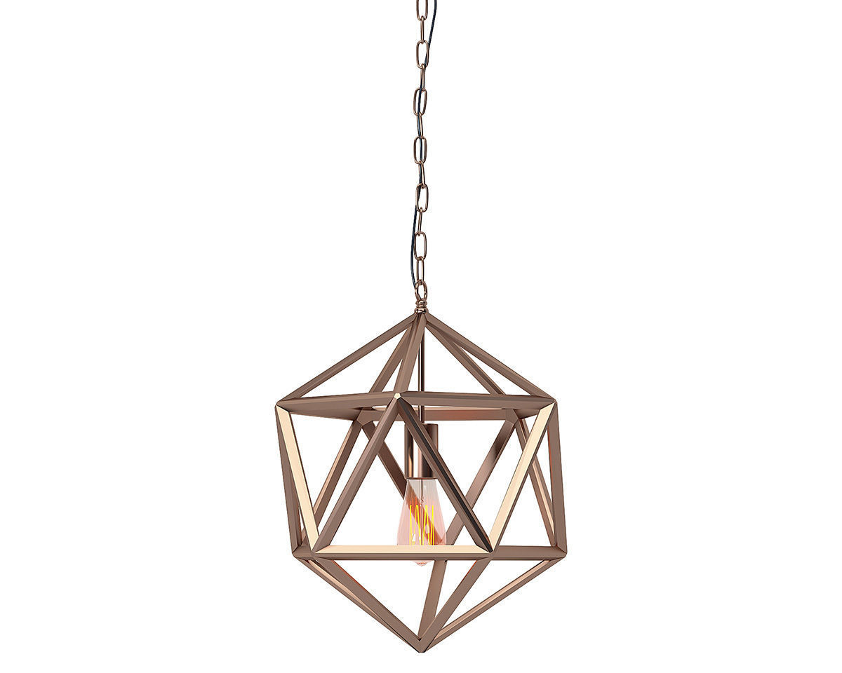 Vintage Industrial style Geometric Matte Iron Cage Pendant Light 3D model_2