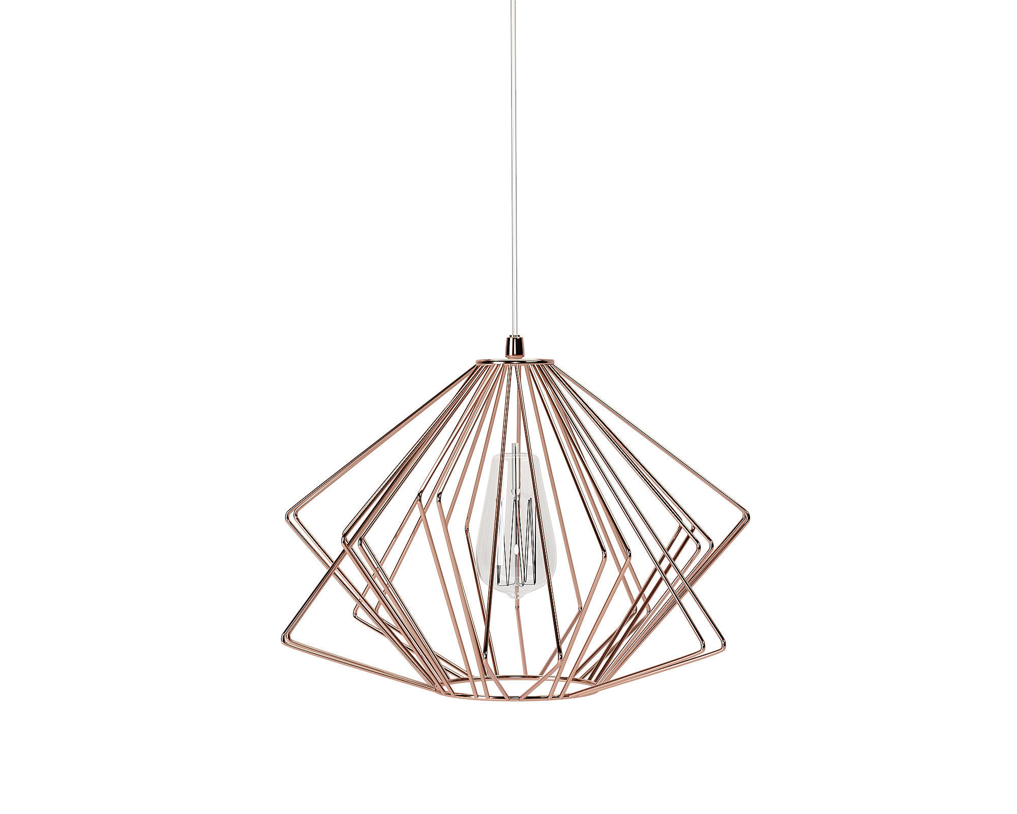 Brenton Copper Pendant Lamp 3D model_2