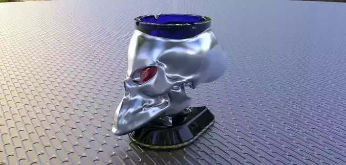 Alien Skull Ashtray Free 3D model