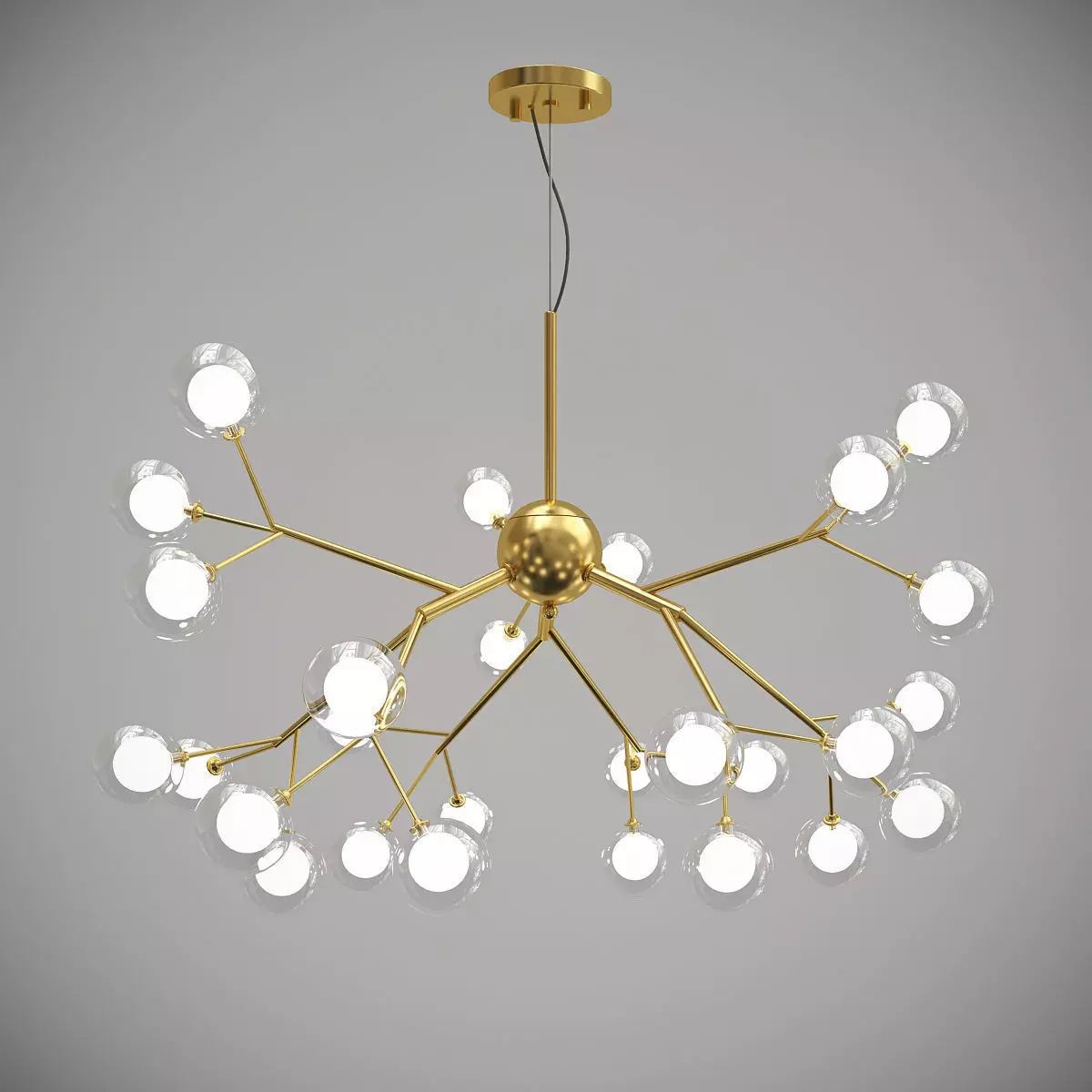 Fixture Flower Tree Branch Droplight 3D model_0
