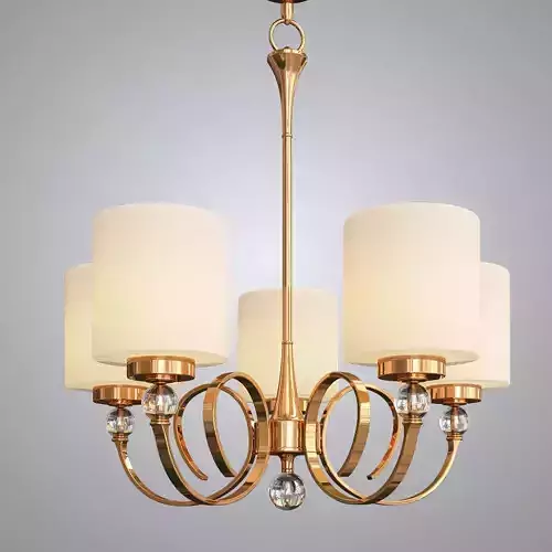 Wide Antique Brass Chandelier
