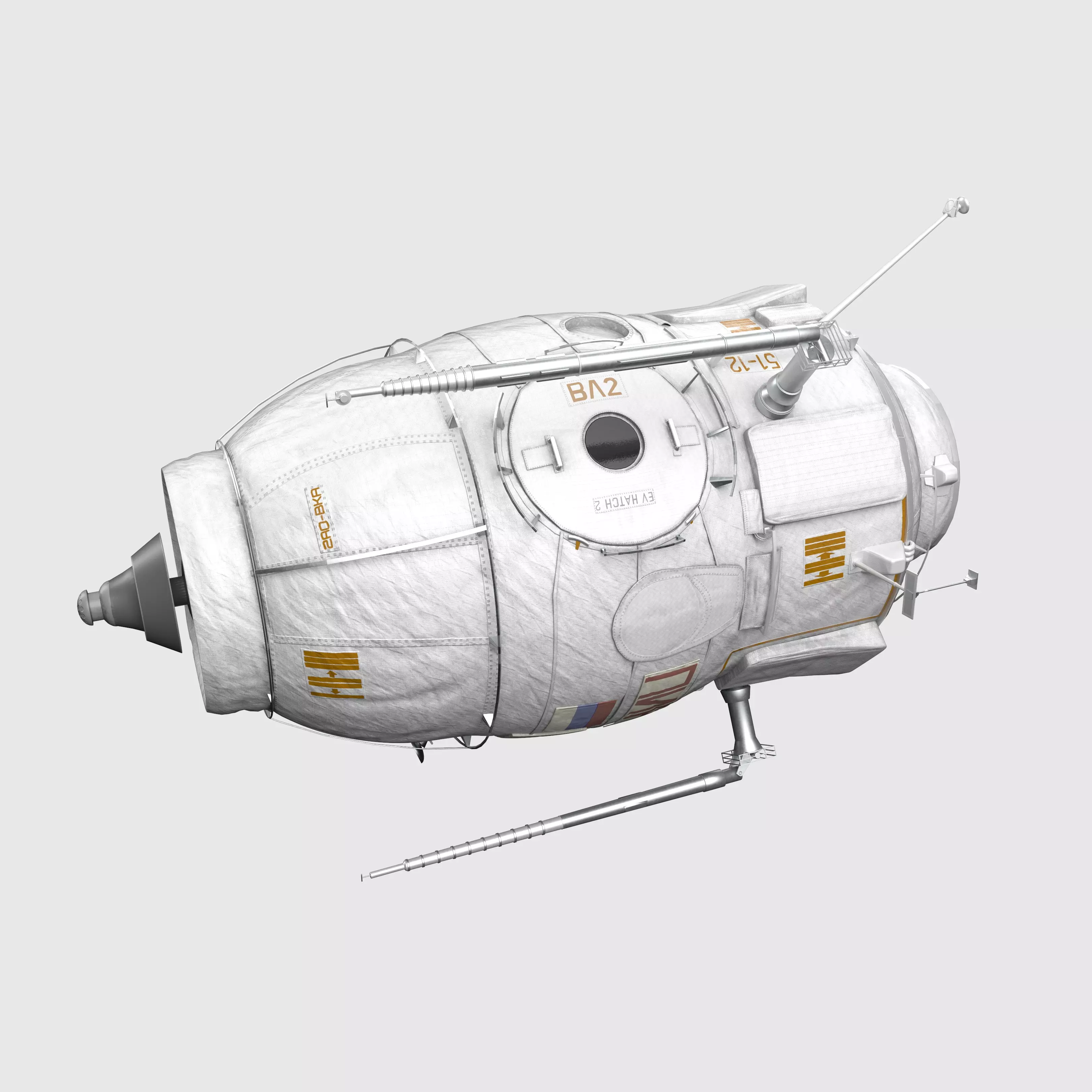 Docking Compartment PIRS  Module on International Space Station 3D model_0