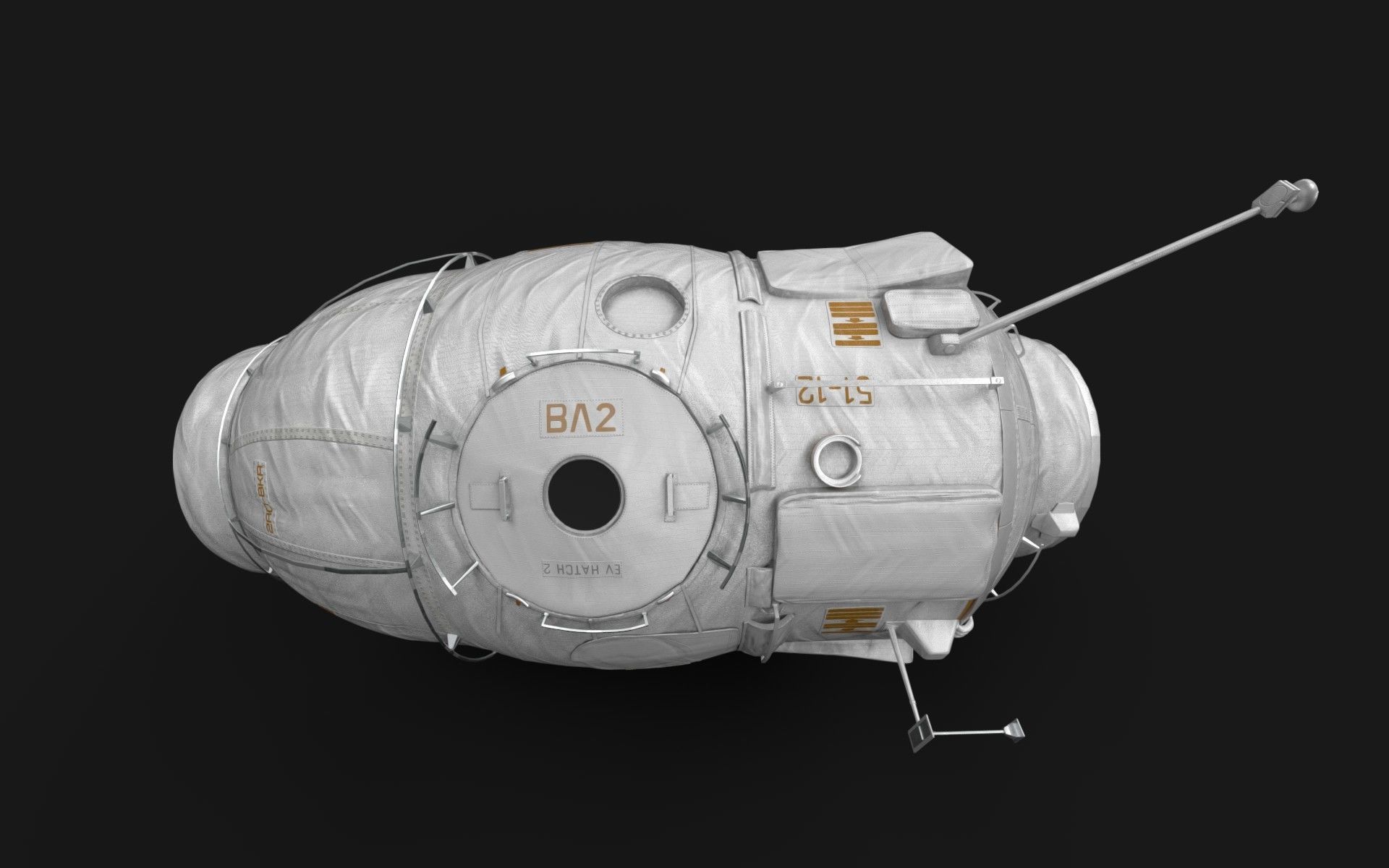 Docking Compartment PIRS  Module on International Space Station 3D model_12