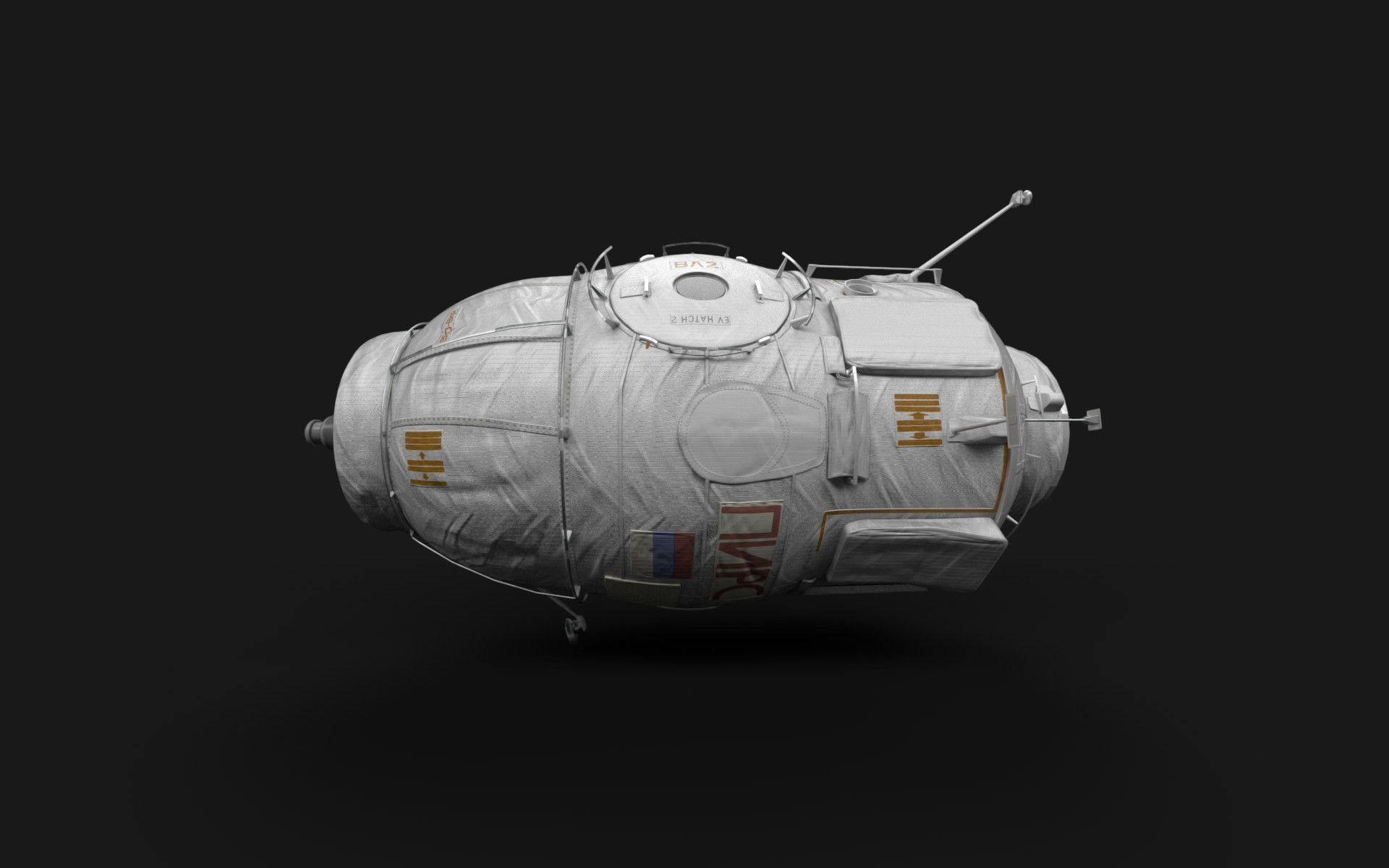 Docking Compartment PIRS  Module on International Space Station 3D model_6