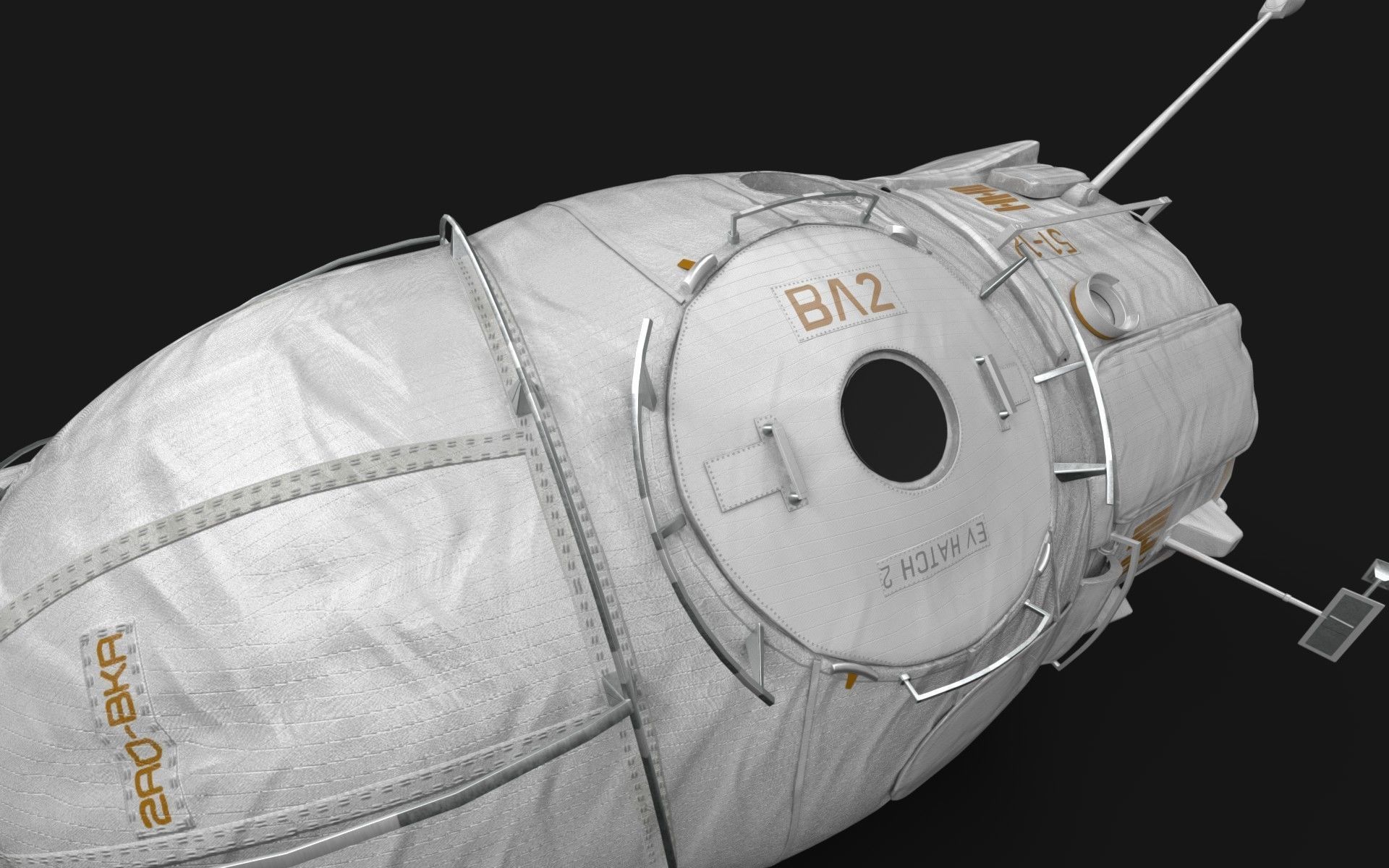 Docking Compartment PIRS  Module on International Space Station 3D model_13