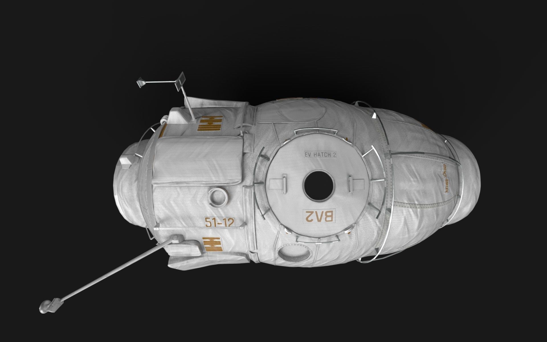Docking Compartment PIRS  Module on International Space Station 3D model_8