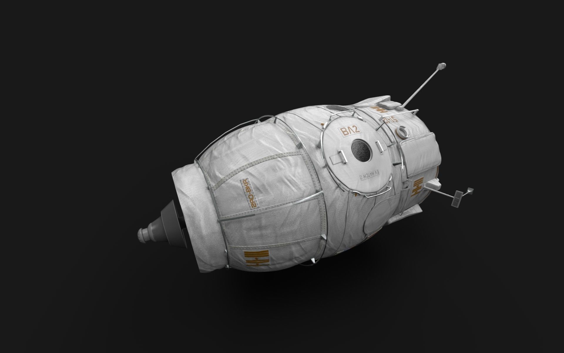 Docking Compartment PIRS  Module on International Space Station 3D model_9