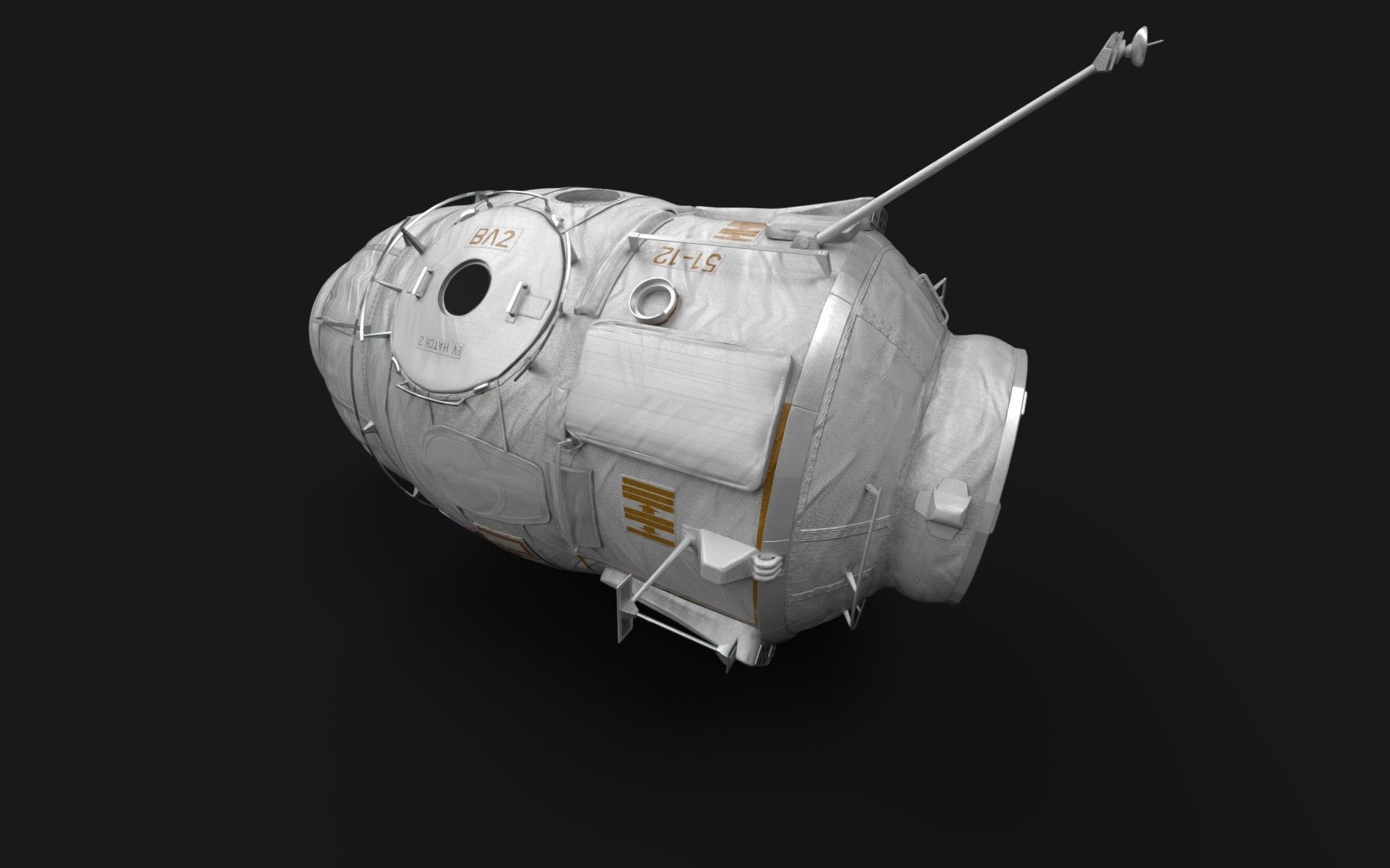 Docking Compartment PIRS  Module on International Space Station 3D model_5