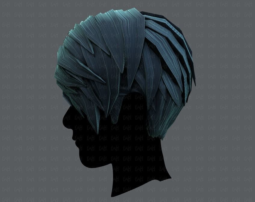 3D Hair style for Man V03 Low-poly 3D model_23