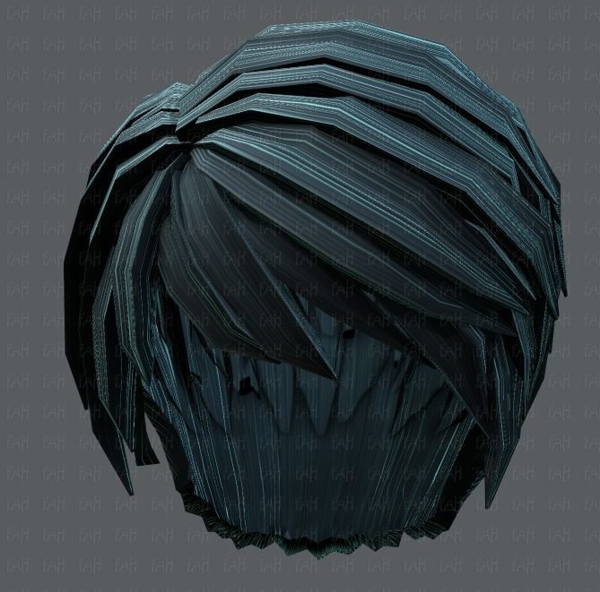 3D Hair style for Man V03 Low-poly 3D model_37