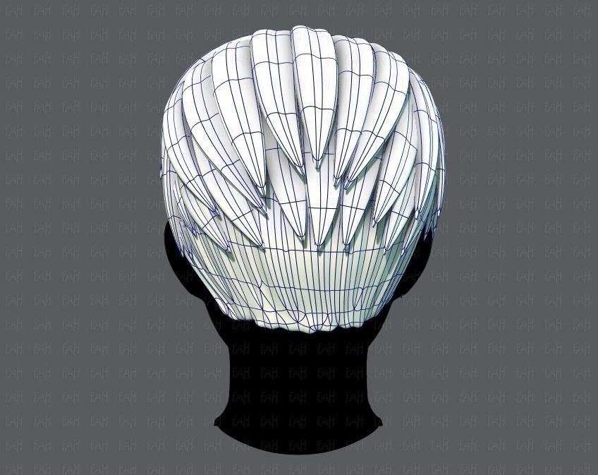 3D Hair style for Man V03 Low-poly 3D model_13