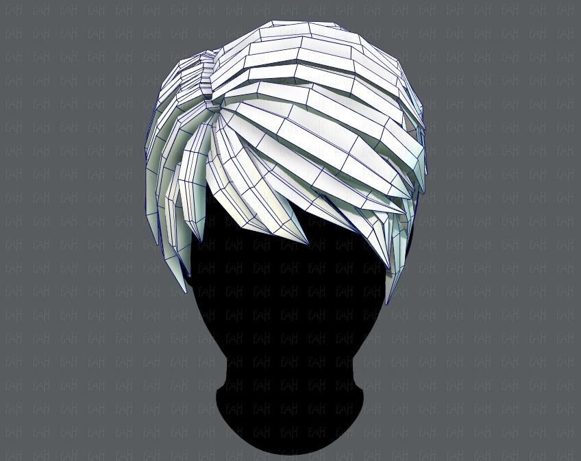 3D Hair style for Man V03 Low-poly 3D model_25