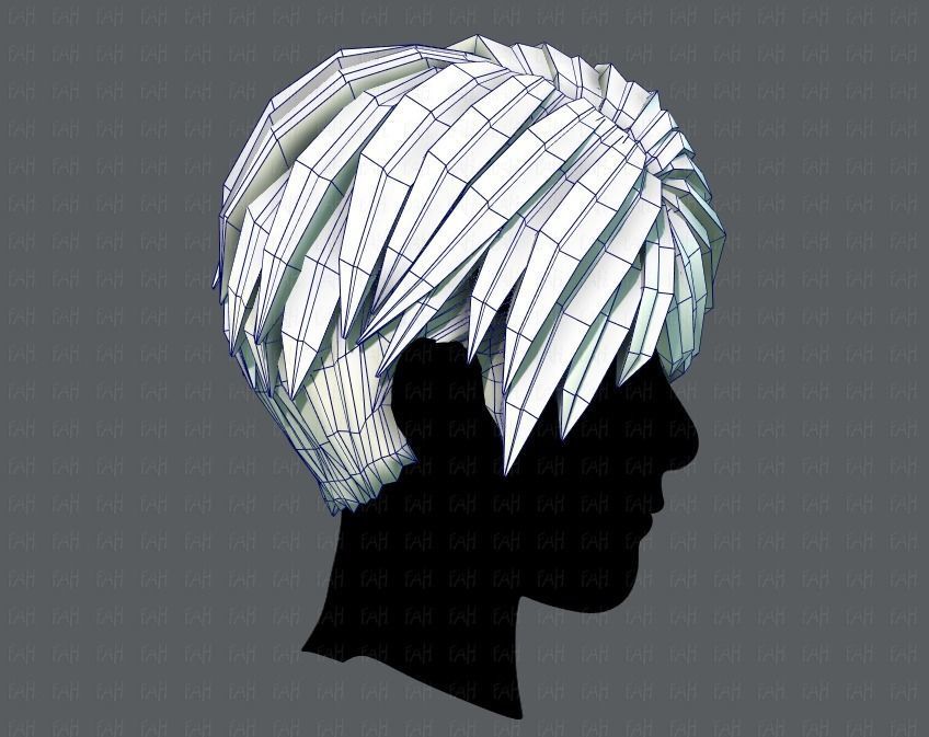 3D Hair style for Man V03 Low-poly 3D model_27