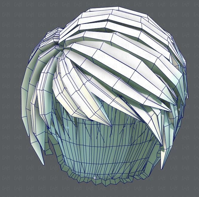 3D Hair style for Man V03 Low-poly 3D model_38